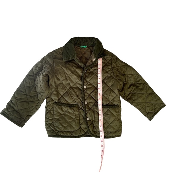 United Colors of Benetton Olive Quilted Jacket Kids Age 4 XS - Picture 4 of 6